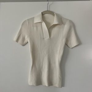Jacquemus white polo top with cut out